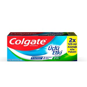 Colgate - Colgate Üçlü Etki Diş Macunu 125 Ml + 125 Ml 2'li Paket