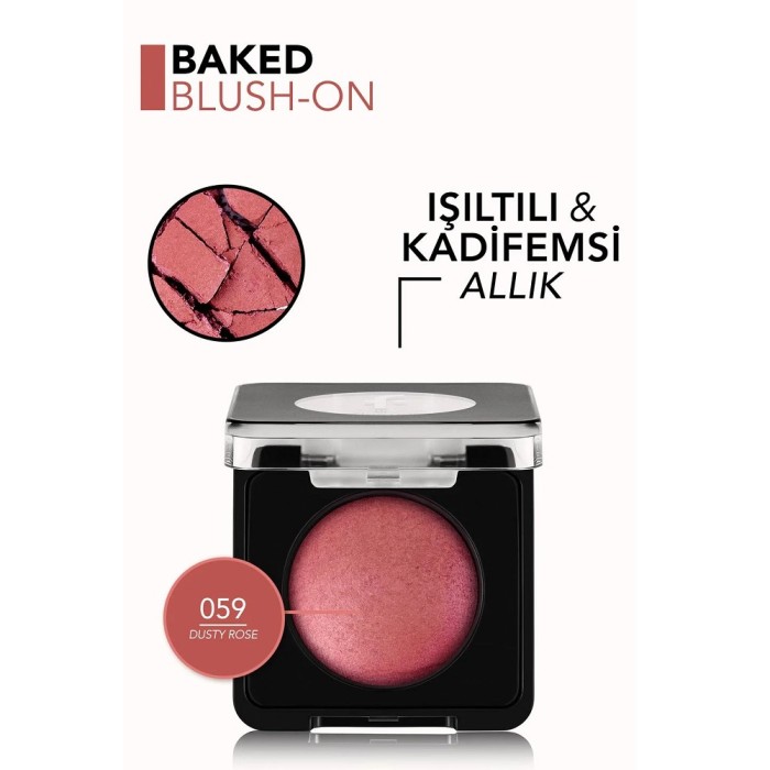 Flormar Baked Blush-On Yüksek Pigmentli & Doğal Işıltılı Fırınlanmış Allık 059 Dusty Rose