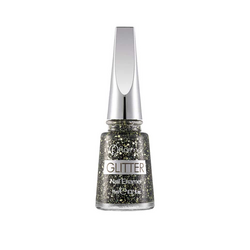 Flormar - Flormar Glitter Nail Enamel Oje GL05 Black Diamonds