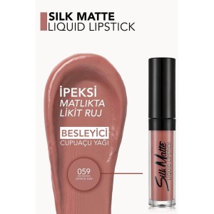 Flormar Silk Matte Yüksek Pigmentli & Mat Bitişli Nemlendirici Likit Ruj 59 Office Day - Thumbnail