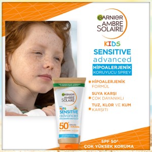 Garnier Ambre Solaire Sensitive Advanced Çocuk Hipoalerjenik Güneş Koruyucu Süt SPF50+ 175 Ml - Thumbnail