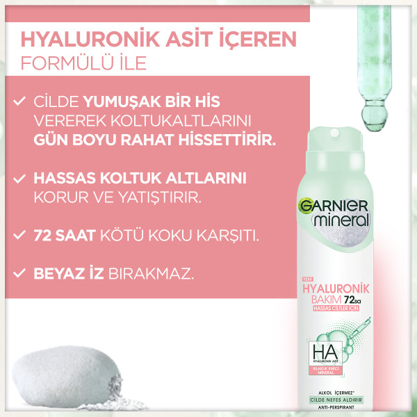 Garnier Mineral Hyaluronik Bakım Deo Spray 150 Ml - 4