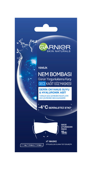 Garnier Nem Bombası Yorgunluk Karşıtı Gece Kağıt Göz Maskesi