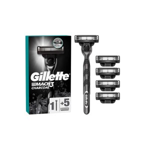 Gillette - Gillette Mach3 Charcoal Tıraş Makinesi ve Yedek Tıraş Bıçağı 5'li