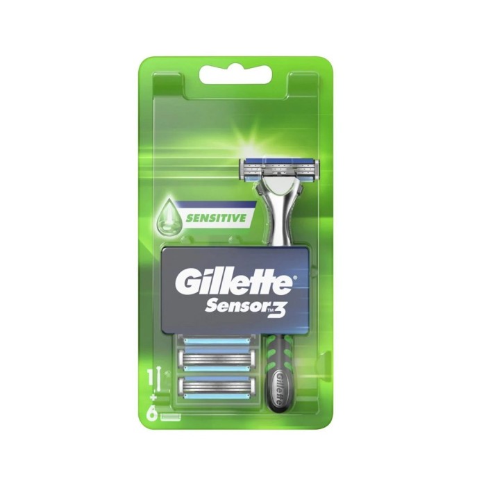 Gillette Sensor3 Tıraş Makinesi Sensitive +6 Yedek Tıraş Bıçağı