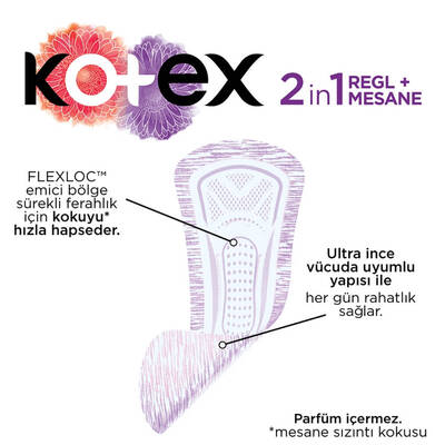 Kotex 2in 1 Regl ve Mesane Günlük Ped 22'li - 3