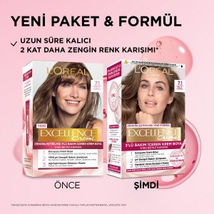 L'Oréal Paris Excellence Creme 7.1 Küllü Kumral Saç Boyası - Thumbnail