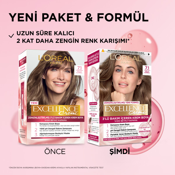 L'Oréal Paris Excellence Creme 7.1 Küllü Kumral Saç Boyası