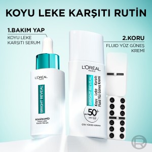 L'Oréal Paris Bright Reveal Spf 50+ Koyu Leke Karşıtı Fluid Günlük Yüz Güneş Kremi 50 Ml - Thumbnail