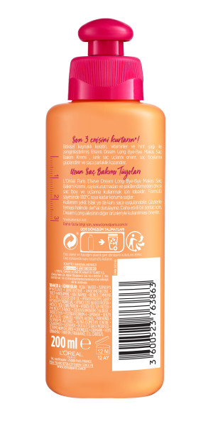 L'Oréal Paris Elseve Dream Long Bye Bye Makas Saç Bakım Kremi 200 Ml