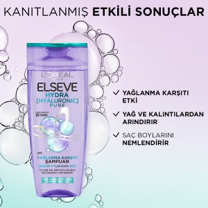 L'Oréal Paris Elseve Hydra Hyaluron Yağlanma Karşıtı Arındırıcı Şampuan 300 Ml - Thumbnail