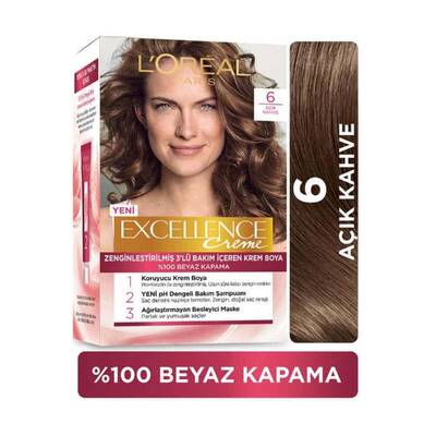 L'Oréal Paris Excellence Creme Saç Boyası 6 Açık Kahve