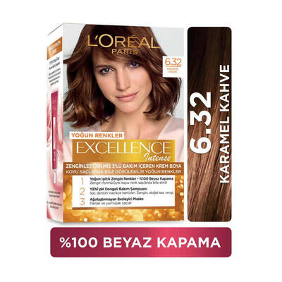 L'Oréal Paris Excellence Intense Saç Boyası 6.32 Karamel Kahve