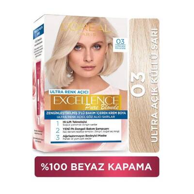 L'Oréal Paris Excellence Pure Blond Saç Boyası 03 Ultra Açık Küllü Sarı