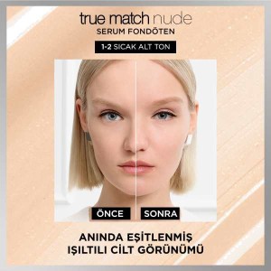 L'Oréal Paris True Match Nude Fondöten Serum 1-2 Rosy Light - Thumbnail