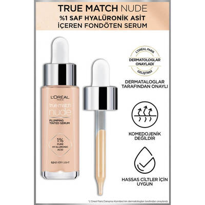 L'Oréal Paris True Match Nude Fondöten Serum 0.5-2 Very Light