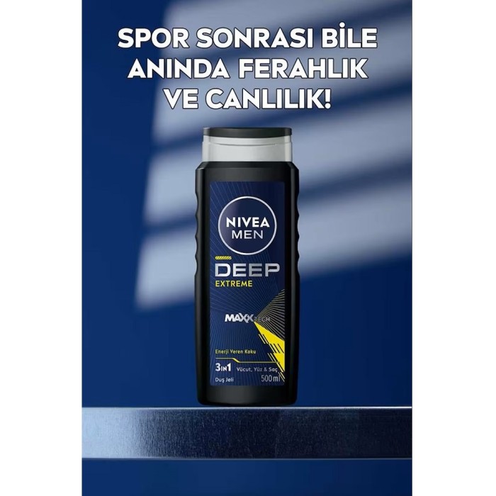 Nivea Men Duş Jeli Deep Extreme 500 Ml