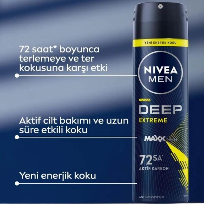 Nivea Men Erkek Sprey Deodorant Deep Extreme 150 Ml