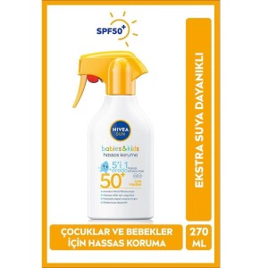 Nivea Sun Babies & Kids Hassas Koruma Güneş Koruyucu Sprey SPF50 270 Ml - Thumbnail