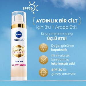 Nivea Visage Luminous 630 Koyu Leke Karşıtı SPF30 CC Yüz Kremi Açık Ton - Thumbnail