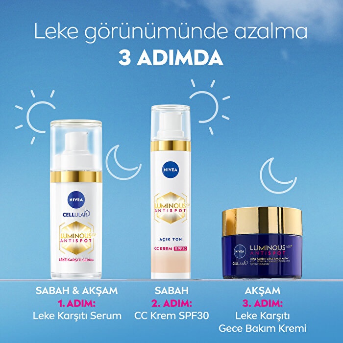 Nivea Visage Luminous 630 Koyu Leke Karşıtı SPF30 CC Yüz Kremi Açık Ton