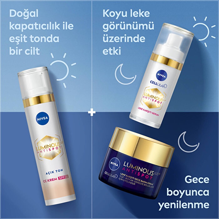 Nivea Visage Luminous 630 Koyu Leke Karşıtı SPF30 CC Yüz Kremi Açık Ton