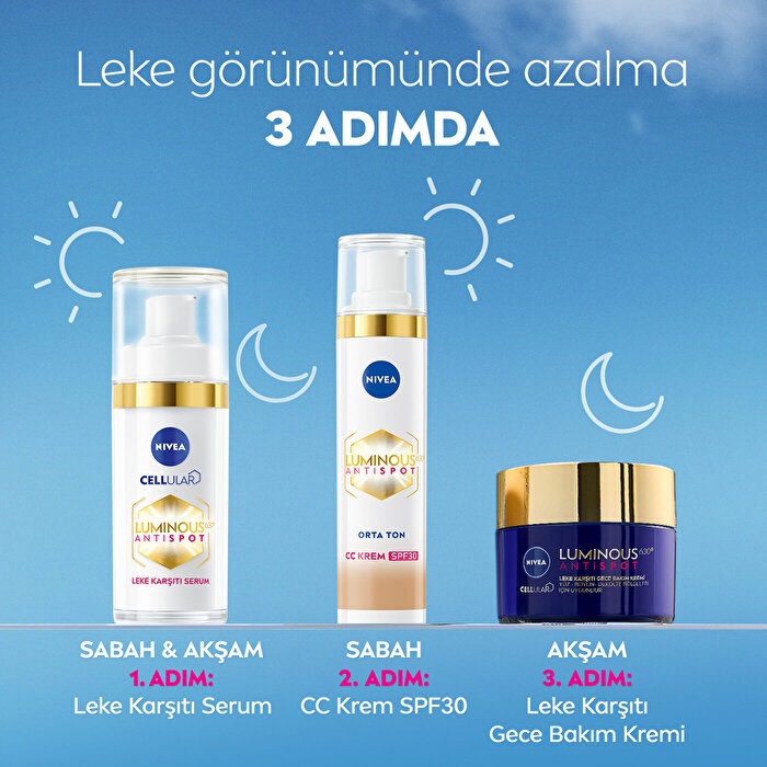 Nivea Visage Luminous 630 Koyu Leke Karşıtı SPF30 CC Yüz Kremi Orta Ton