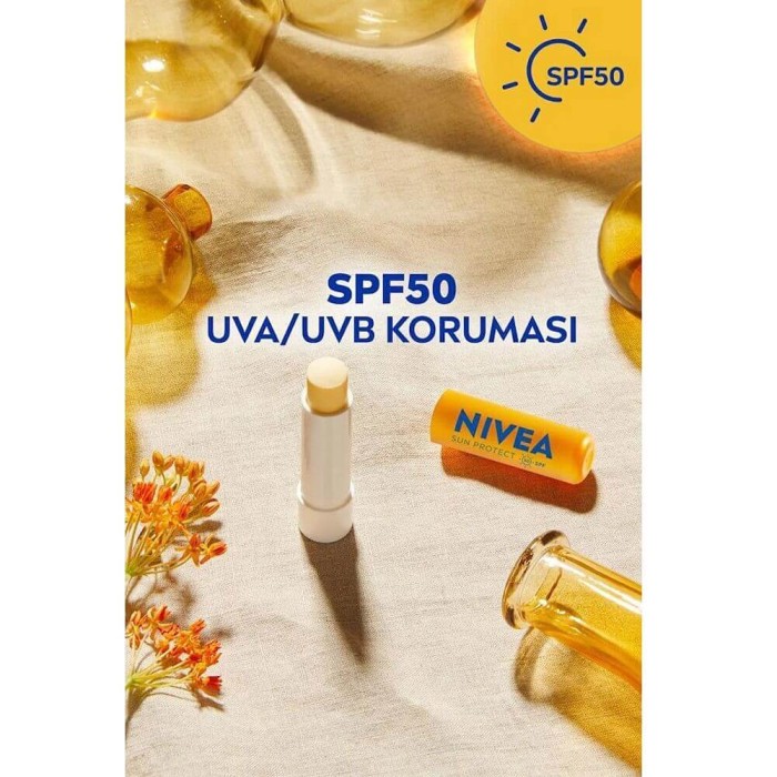 Nivea Yüksek Güneş Korumalı SPF50+ Dudak Bakım Kremi 4.8 Gr