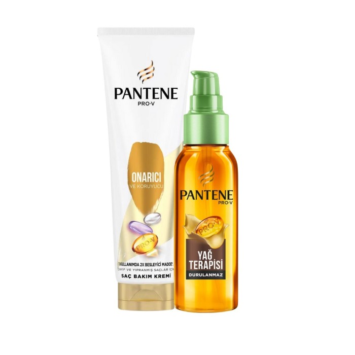 Pantene Saç Bakım Serumu Argan Yağlı Elixir 100 Ml + Pantene Onarıcı Saç Kremi 275 Ml Set